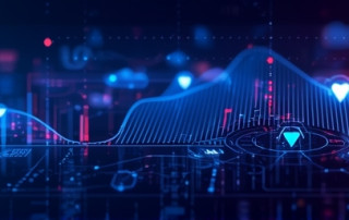 A sleek design of a technology-related blog with digital elements.